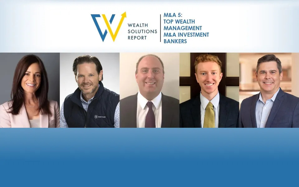 Group photo of professionals featured in Wealth Solutions Report for top wealth management and investment banking.