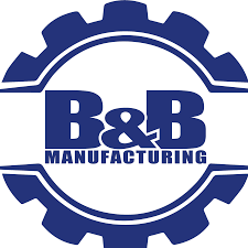 B&B Manufacturing logo with blue gear design and bold text in the center.